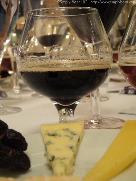 Cheese Course (left): Echo Mountain Blue cheese, a cow/goat firm blue paired with Mauritson Dry Creek Zinfandel 2008 and Brooklyn Black Chocolate Stout 2009. This was one intense blue cheese.  The Black Ops work really well, but the Zinfandel was amazing and just edged out the black Ops for this pairing.